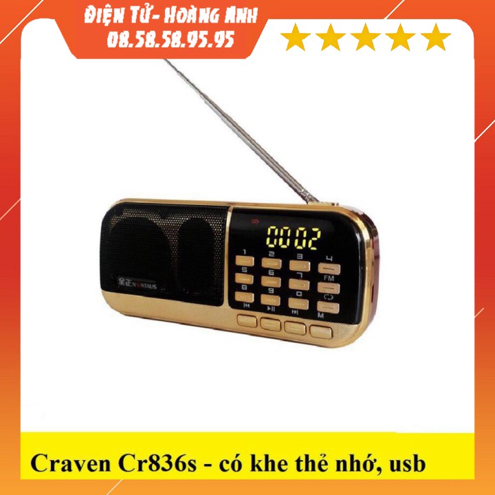 Loa radio mini Craven CR836s  nghe đài, nghe nhạc, nghe kinh phật