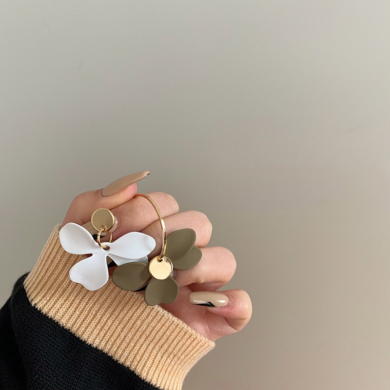 Bông Tai Dáng Dài Bằng Bạc 925 Hình Cánh Hoa Phong Cách Hàn Quốc Thời Trang Xuân Hè Mới Cho Nữ