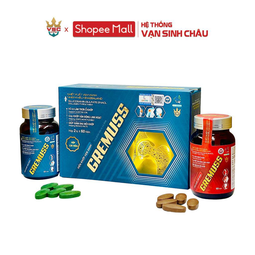 Viên uống hỗ trợ giảm đau khớp Vạn Châu Vẹm Xanh Gremuss hộp 60 viên, 120 viên
