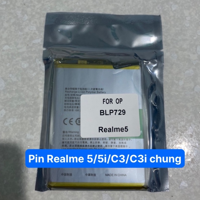 pin Realme 5 / Realme 5i / Realme C3 / Realme C3i / mã BLP729 / zin 5000mAh