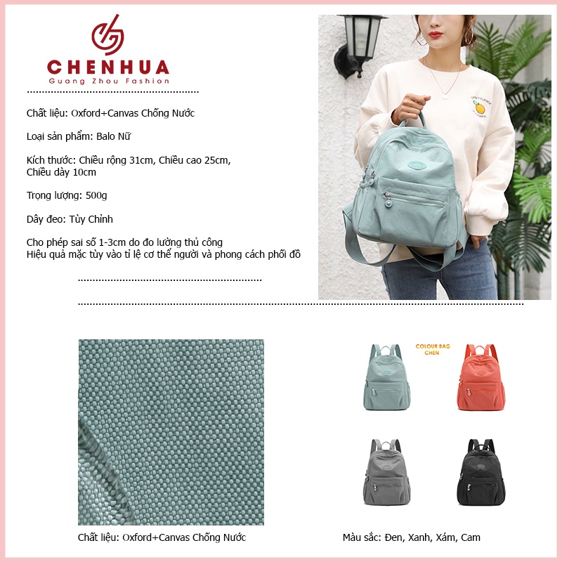 Balo nữ mini CHEN balo thời trang nữ đi học chất vải canvas mềm cao cấp BL02