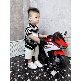 Set áo sọc + quần kaky bé trai