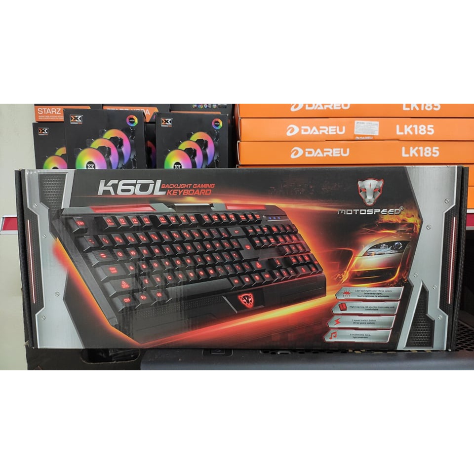 BÀN PHÍM CHƠI GAME GIẢ CƠ MOTOSPEED K60L LED GAMING (ĐEN)