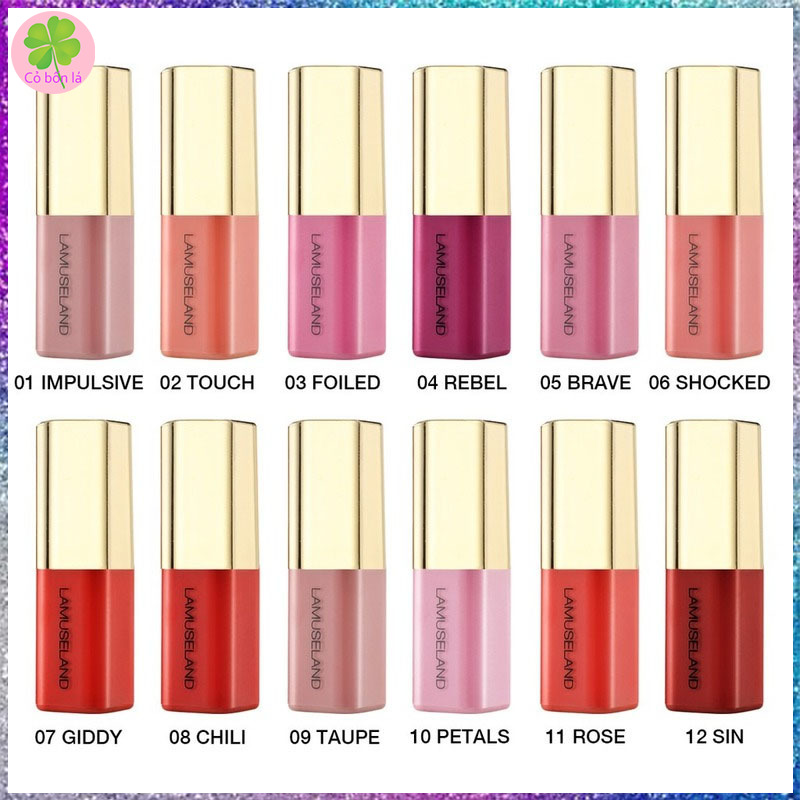 Son kem lì LAMUSELAND chống nước lâu trôi 12 màu nhập khẩu hàn quốc 3.5g | BigBuy360 - bigbuy360.vn