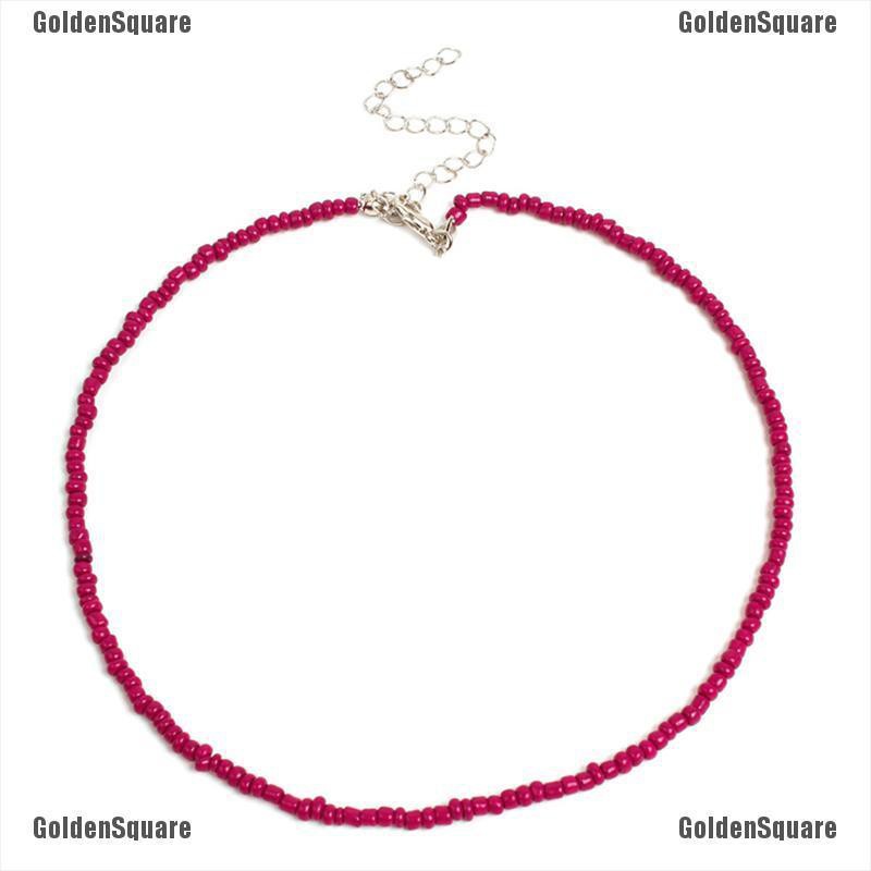 Vòng cổ Hạt Màu Sắc Cầu Vồng Phong Cách Bohemian Dành Cho Nữ