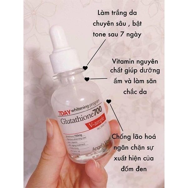 Huyết Thanh serum Angels Liquid Glutathione + Niacinamide 7day Whitening Program Glutathione 700 V-Ample 30ml