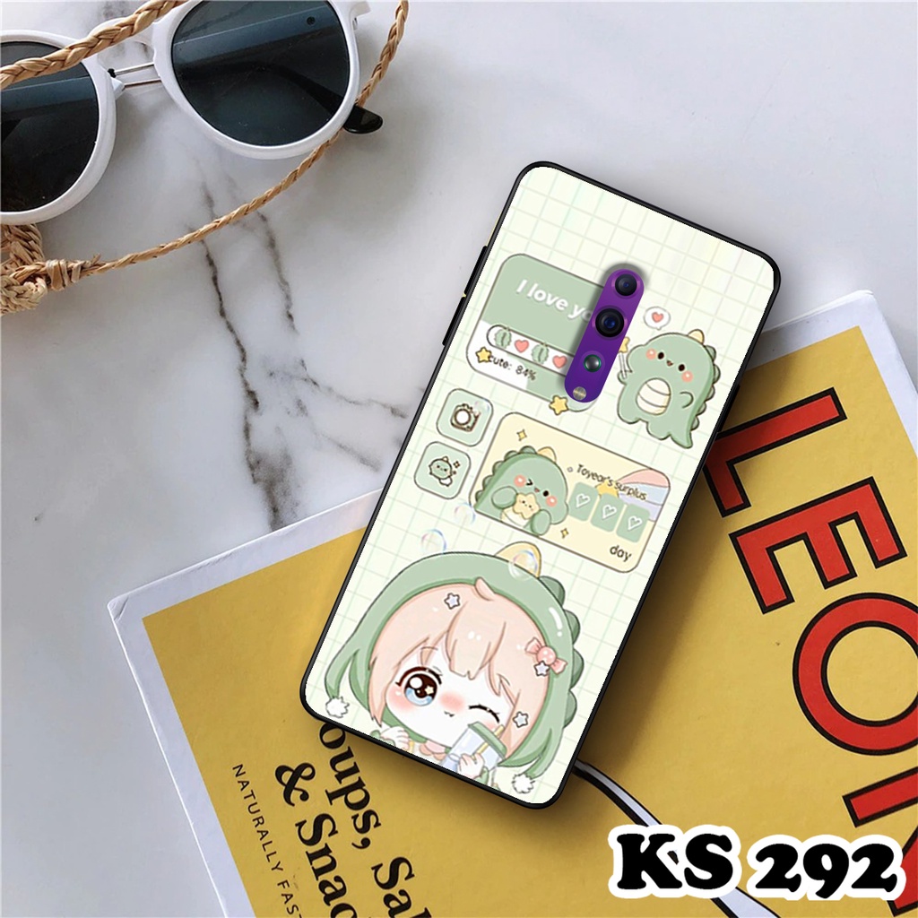 Ốp lưng Oppo Reno Z - Oppo Reno - Ốp in hình khủng long DinoCute - Lưng nhám viền TPU