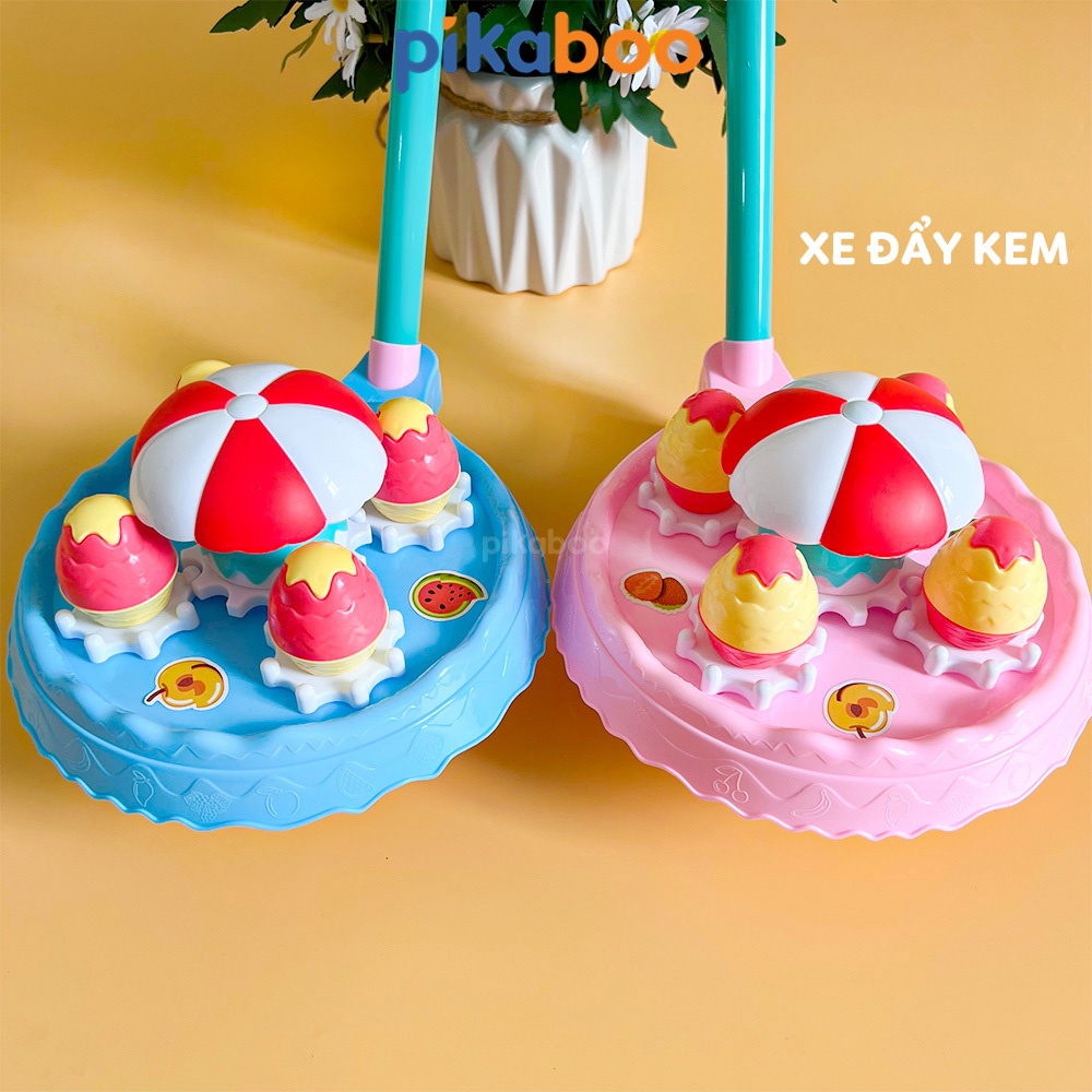 (Summer Sale 50%) Đồ chơi xe đẩy Pikaboo hình con ngựa, xe kem, kì lân ngộ nghĩnh, chuyển động vui mắt và có âm thanh