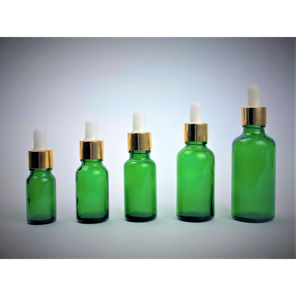 Lọ đựng serum thủy tinh xanh nắp bóp trắng 5ml/10ml/15ml/20ml/30ml/50ml/100ml