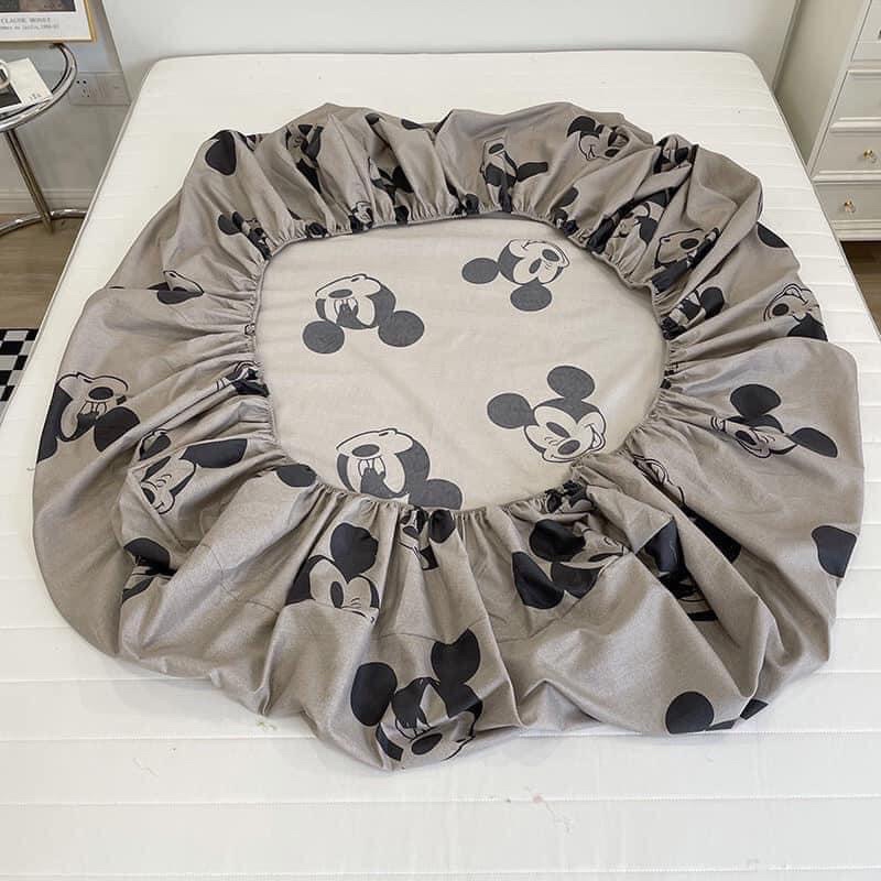 Sét Chăn Ga Gối Hè Hình Mickey Xám