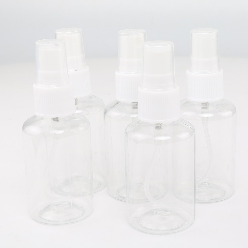 Bộ 5 bình xịt rỗng bằng nhựa trong suốt nhỏ gọn 50ml
