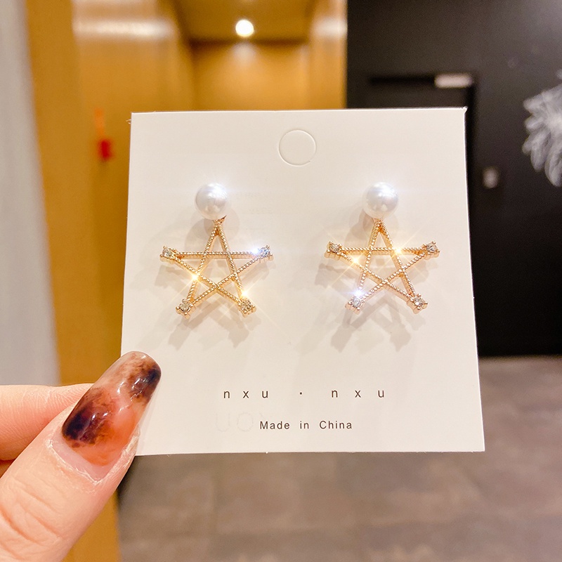 Khuyên Tai Đính Ngọc Trai Đơn Giản Thời Trang Phong Cách Hàn Quốc