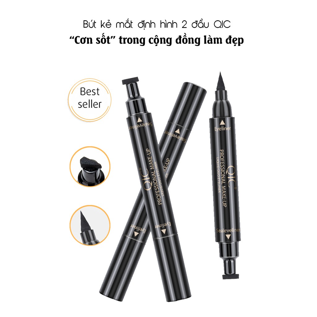 Bút dạ kẻ mắt hai đầu QIC chống thấm nước không lem không trôi nội địa Trung MD-EL03 | BigBuy360 - bigbuy360.vn