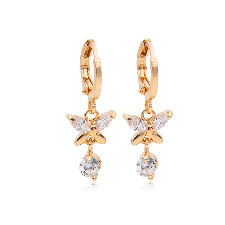 Đôi Khuyên Tai Hợp Kim Hình Nơ Đính Đá Phong Cách Hàn Quốc Cho Nữ