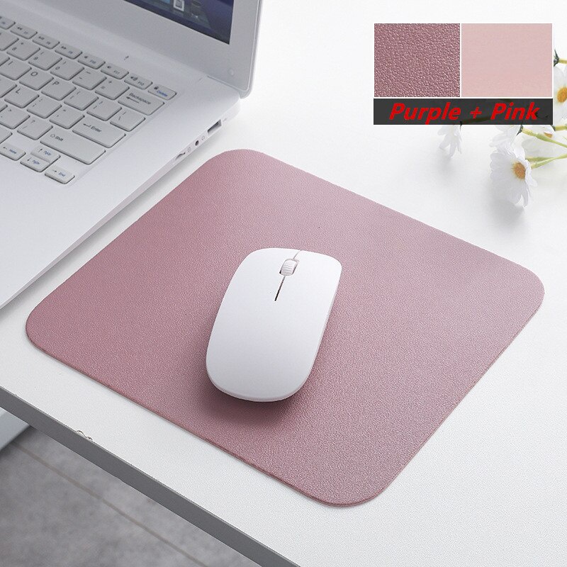 Miếng Lót Chuột Hai Mặt Bằng Da Pu Chống Thấm Nước Kiểu Dáng Đáng Yêu