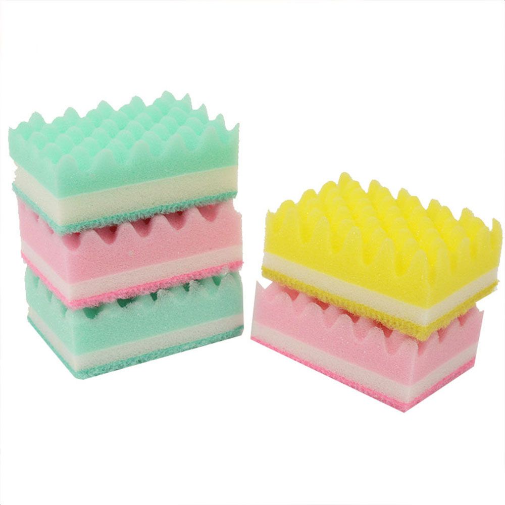 Set 5 Miếng Xốp Mềm Rửa Chén Đa Năng Nhiều Màu Sắc Ngẫu Nhiên