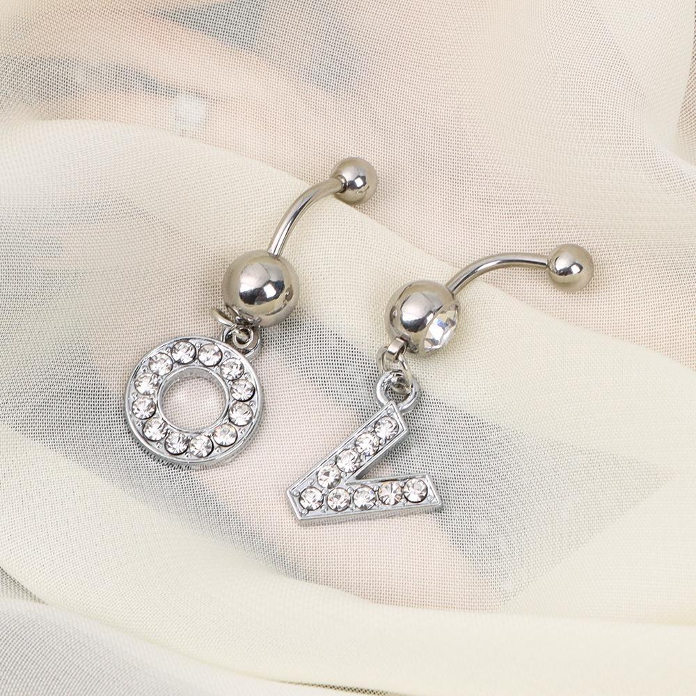 Khuyên Rốn Bằng Thép Không Gỉ Hình 26 Chữ Cái