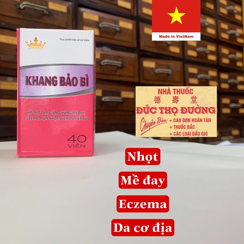 Khang Bảo Bì - Mề đay, Eczema, nhọt, da cơ địa - hộp 40 viên - Kingphar