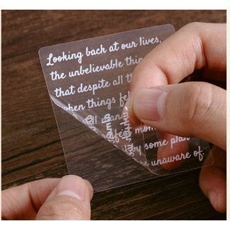 Bộ 40 sticker trong suốt STI010 cỡ lớn hình ren, hoa văn Vintage, quotes làm bullet journal, sổ tay