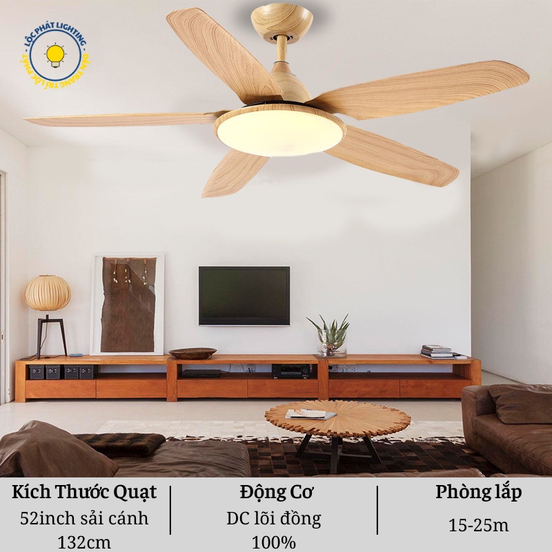 Quạt trần,quạt trần đèn F27 _6 cấp độ gió 3 chế độ ánh sáng hiện đại trang trí phòng khách