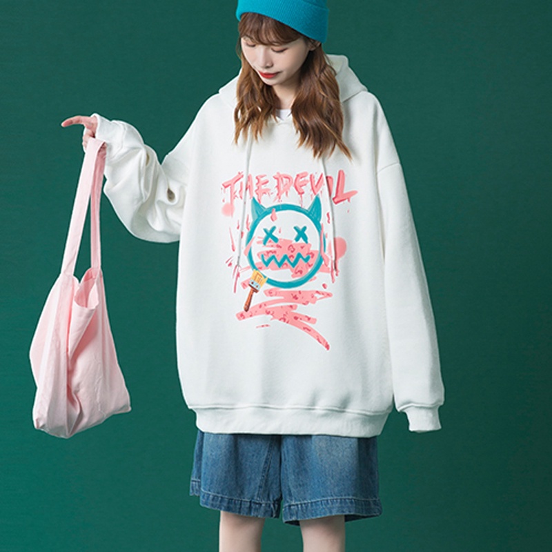 IELGY  Áo Hoodie Mỏng Dáng Rộng Phong Cách Hàn Quốc Cho Nữ