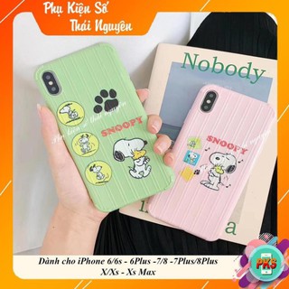Ốp lưng thời trang snoopy - ốp iphone dẻo nổi sọc - vali 3d