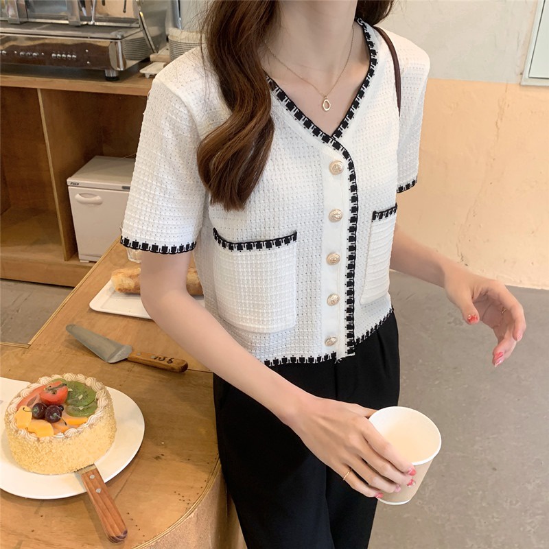 Áo Sơ Mi Ngắn Tay Phong Cách Hàn Quốc Cho Nữ