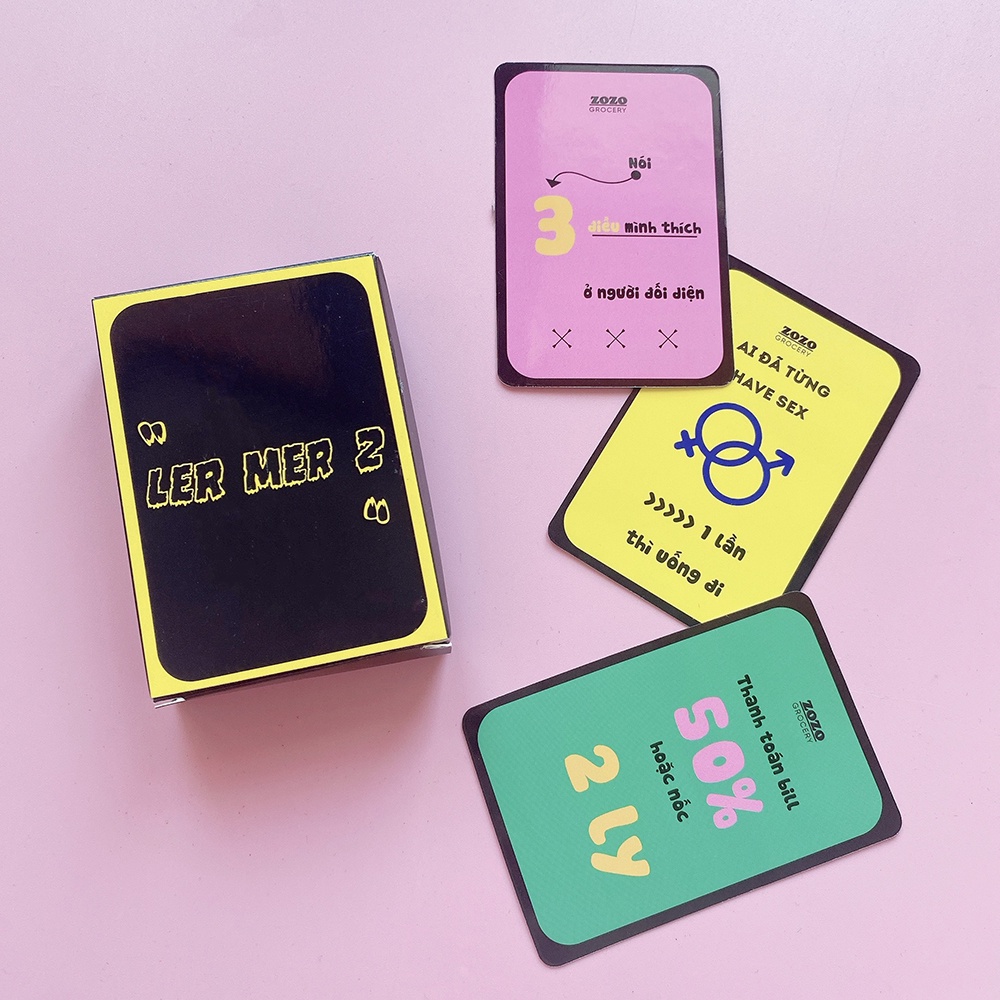 Bộ Bài Uống Rượu Bia Ler Mer 2  Drinking Game Hot Trend 52 Lá Trò Chơi Tụ Tập Cùng Bạn Bè LERMER2