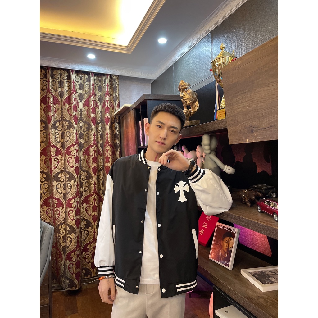 Áo BOMBER Dù 2 Lớp Thêu Phối Lưng Họa Tiết Cao Cấp, Thời Trang Nam Đồng Phục Bóng Chày Nhẹ