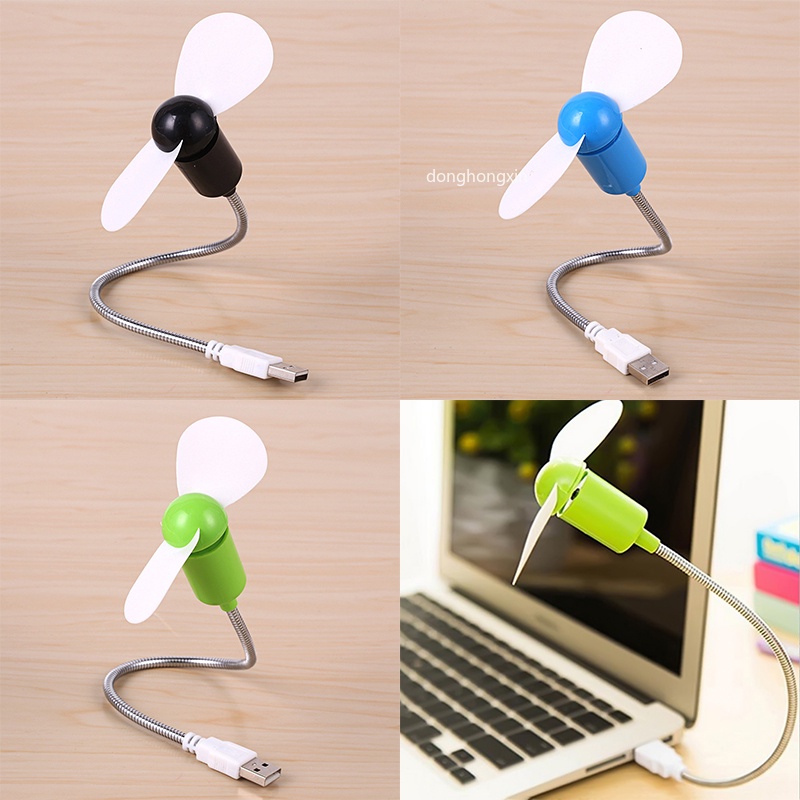 Quạt Làm Mát Mini USB Thiết Kế Cổ Ngỗng Linh Hoạt Tiếng Ồn Thấp Cho Máy Tính Laptop Điện Tử