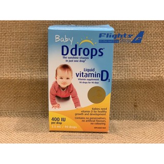Baby Ddrops Vitamin D3 dạng nhỏ giọt, 400 IU 90 giọt