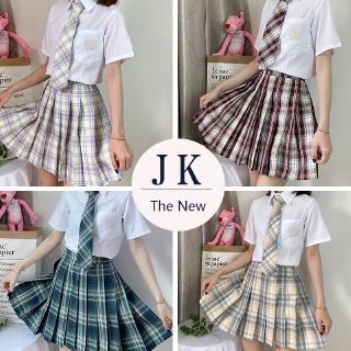 Jk Pleated Skirt Female Student Plaid Skirt Half-length High-waist Lower-length Skirt