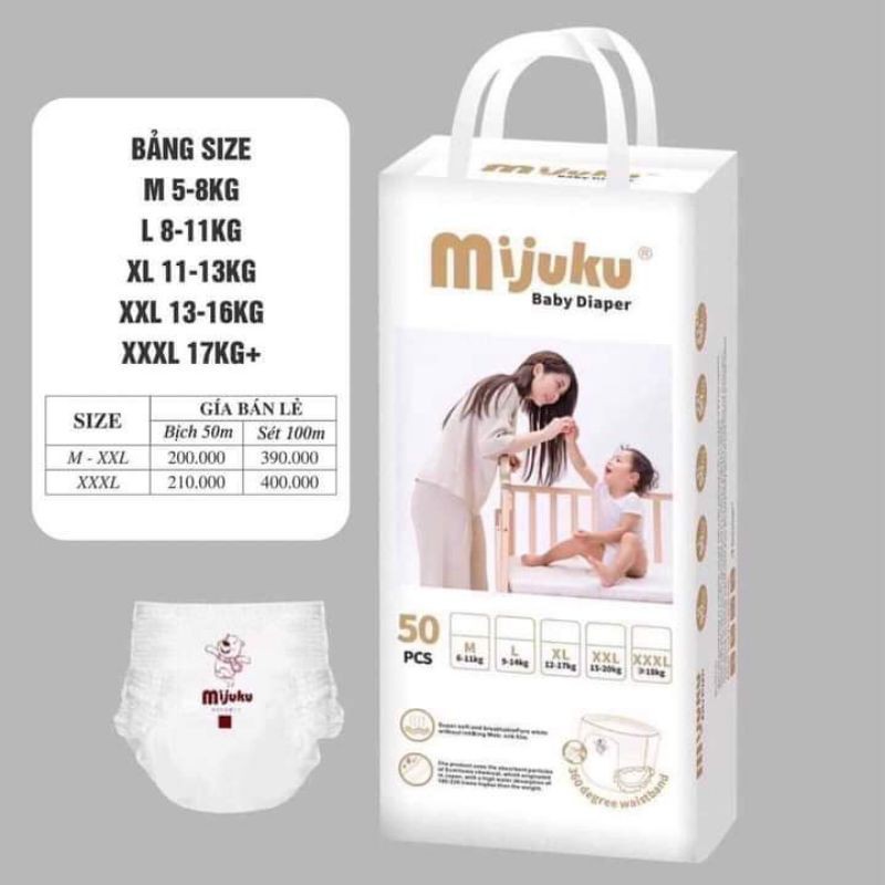 Tã quần/Dán Mijuku S50/M50/L50/Xl50