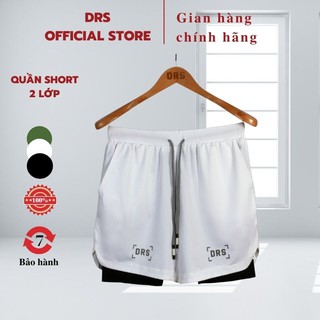 Quần đùi thể thao 2 lớp DRS, quần short tập gym nam thoải mái, năng động co giãn tốt DRQ02