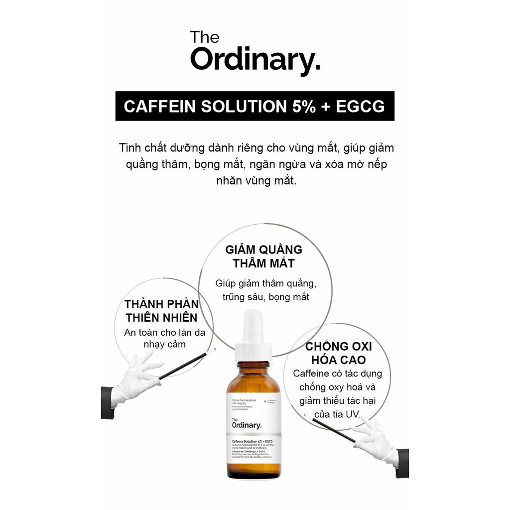 Tinh Chất Dưỡng Giảm Quầng Thâm, Bọng Mắt THE ORDINARY CAFEINE SOLUTION  5% + EGCG 30ml