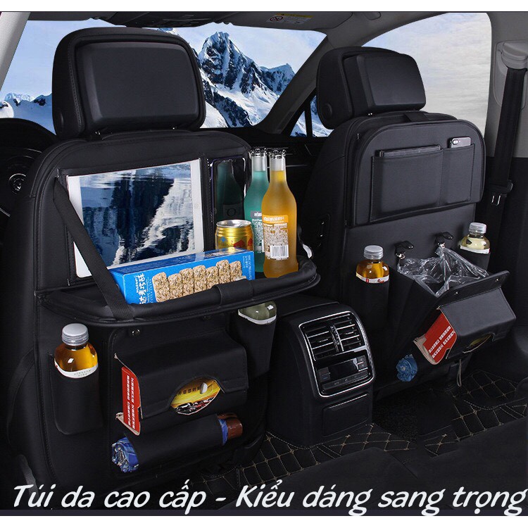[Freeship] Túi da xịn hàng cao cấp treo ghế sau ô tô, đựng đồ ăn giữ nhiệt 55 x 39 cm