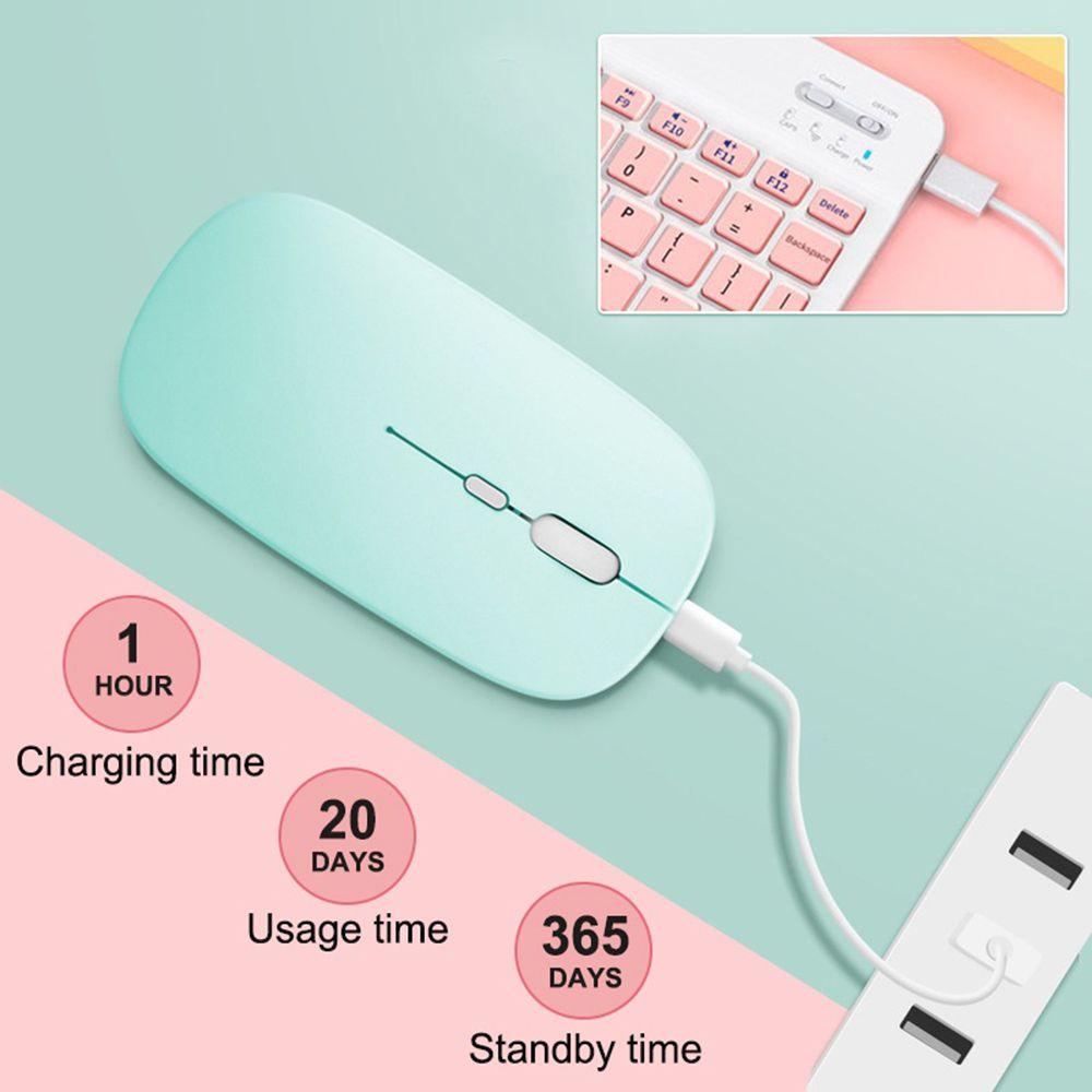 Bàn Phím Và Chuột không dây Bluetooth Siêu Mỏng Sạc Được Thời Trang Chuyên Nghiệp 7/10 inch