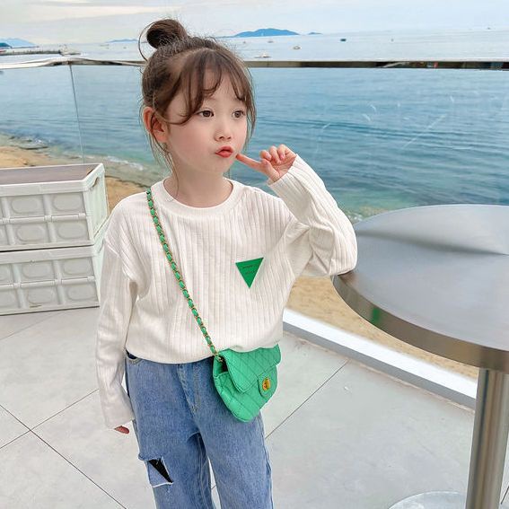 Áo Thun Tay Dài Thời Trang Xuân Thu Dễ Phối Đồ Cho Bé Gái