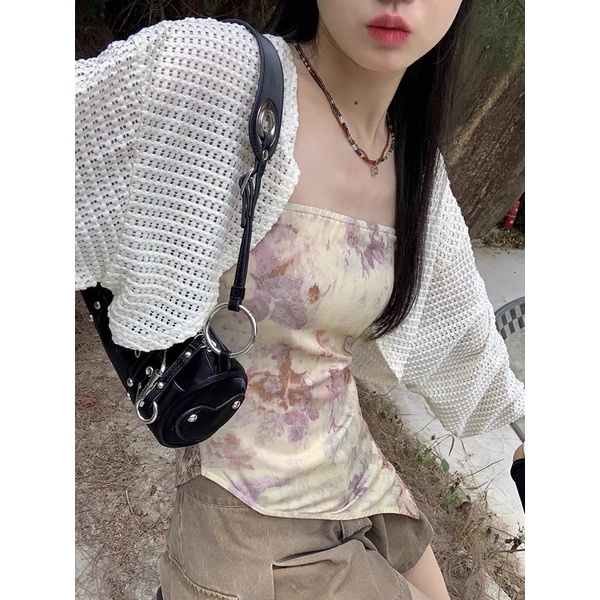 Set áo ống nhún + áo khoác lưới