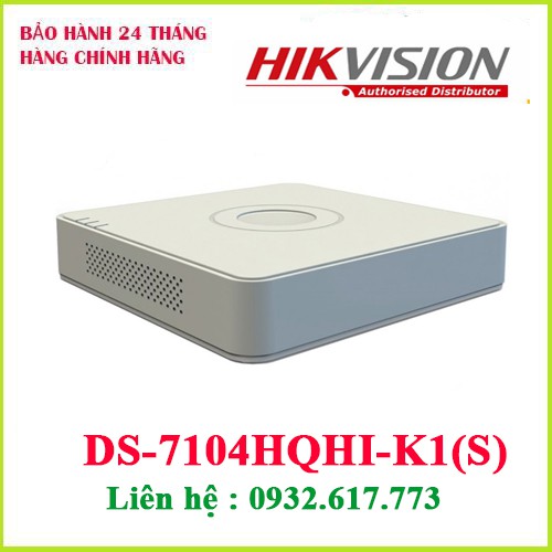 Đầu ghi hình HD-TVI 4 kênh TURBO 4.0 HIKVISION DS-7104HQHI-K1 (S)