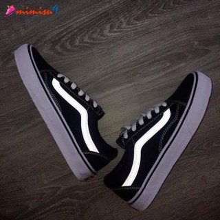 ⚡Giá rẻ⚡  Giày old skool đen trắng phản quang và thường xả kho
