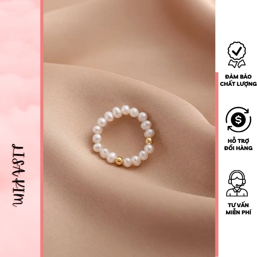 Nhẫn size 3 li kết hợp bi xi v.à.n.g