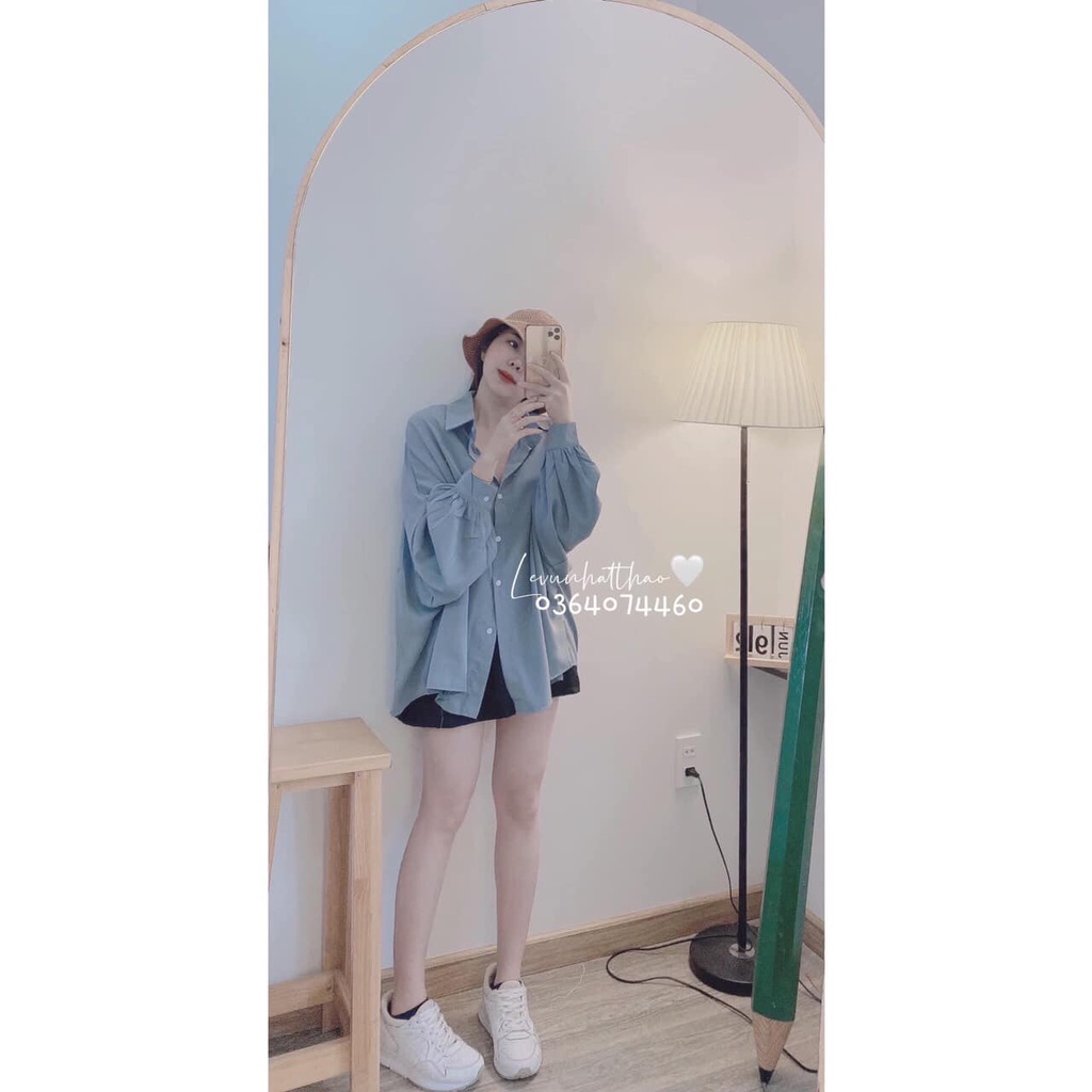 Sơ Mi đũi tay bồng dáng kiểu
