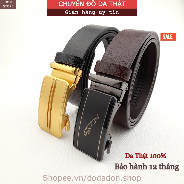 [DA 1 LỚP] Thắt Lưng Nam Kiểu Khóa Tăng (Khấc) Chống Trượt Thép Không Gỉ. Dây Da Bò 1 Lớp Siêu Bền, Siêu Đẹp