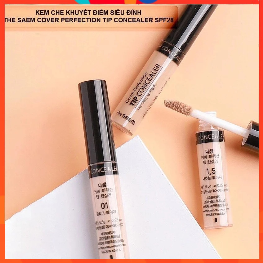 Kem che khuyết điểm THE SAEM ⚡[CHÍNH HÃNG]⚡ Cover Perfection Tip Concealer Spf28 PA++ CKĐ quốc dân | BigBuy360 - bigbuy360.vn