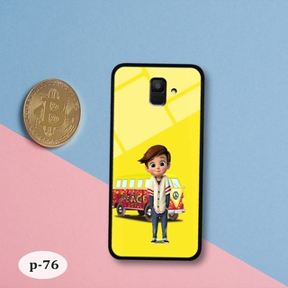 Ốp lưng kính 3D Samsung A6 2018-cute