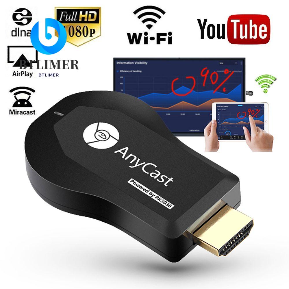 BTLIMER Thiết Bị Nhận Tín Hiệu Màn Hình Anycast M9 Plus DLNA Không Dây Kết Nối Wifi Miracast 1080P