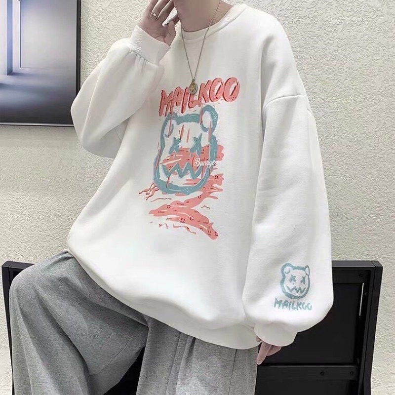 [Mã 12FASHIONSALE1 giảm 10K đơn 50K] Áo SWEATER Nỉ In Hình Gấu XX Form Rộng Unisex Nam Nữ RubyStore | BigBuy360 - bigbuy360.vn