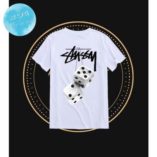 [Premium] Áo thun Unisex Stüssy Xúc Xắc Màu Sắc Trắng
