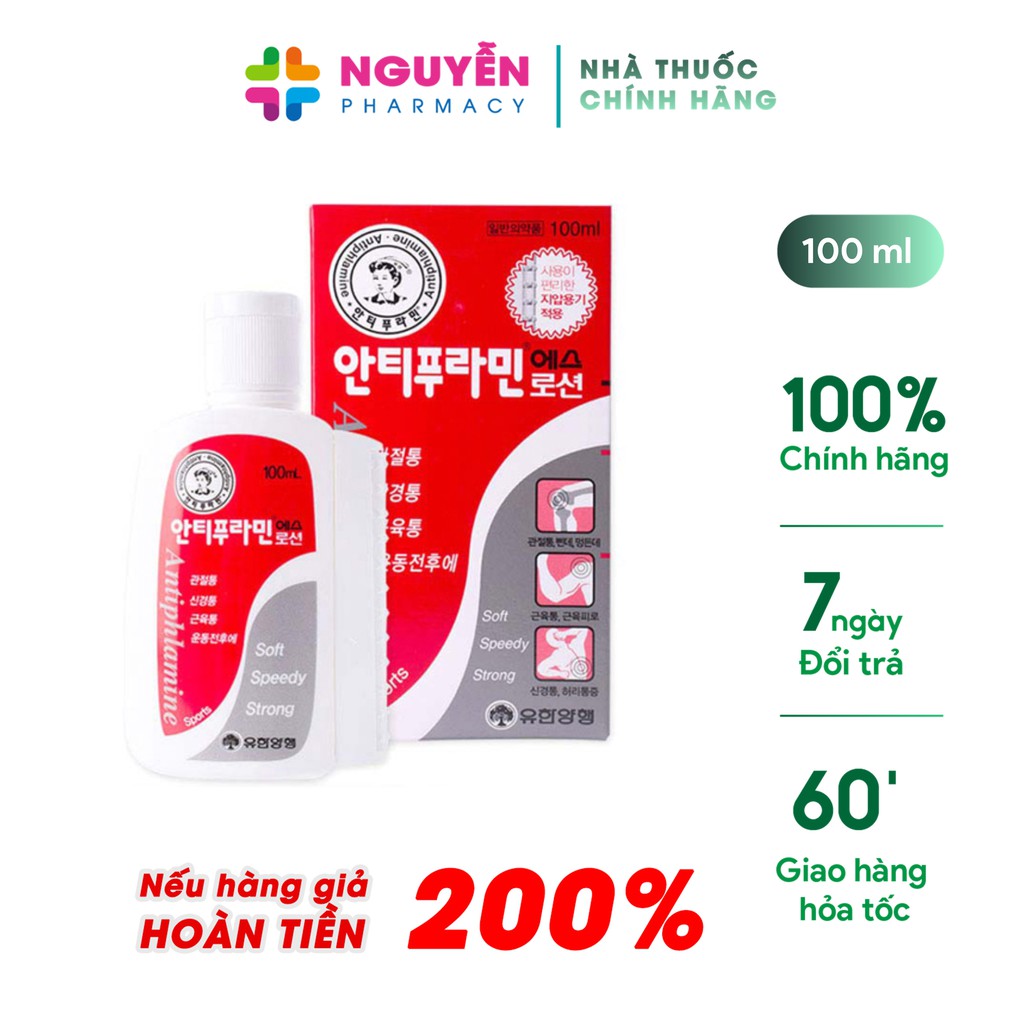 [CHÍNH HÃNG] Combo Dầu Nóng Xoa Bóp Antiphlamine Hàn Quốc 100ml Và Cồn Xoa Bóp Trầu Tiên Thập Vị